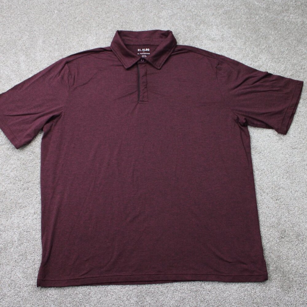 01. Algo Jack Polo Shirt Mens 2XL XXL Red Performance Quick Dry‎ Anti-Odor S/S